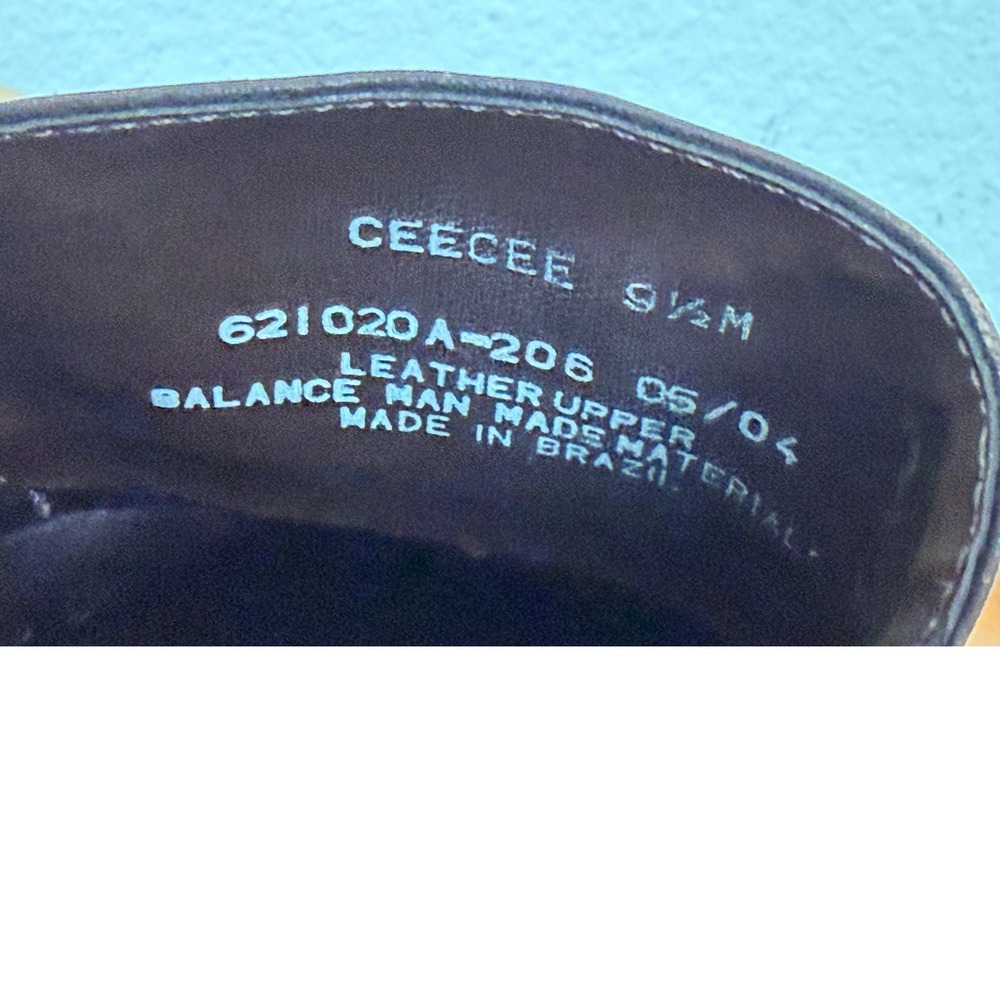 Bass Ceecee Brown Leather Square Toe Block Heel Mules 9.5M 621020A-206 Preppy - Picture 8 of 16